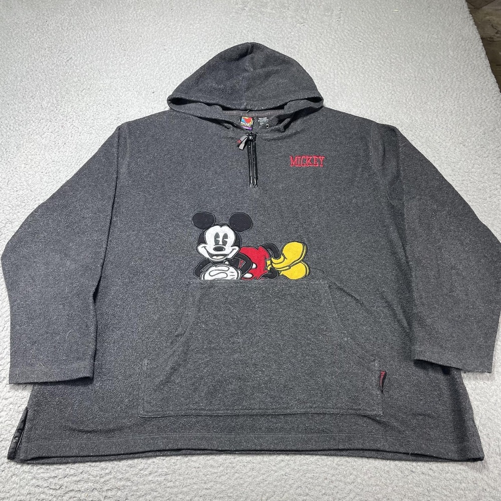 Vintage Mickey Unlimited Hoodie Womens 26W/28W Mickey Mouse 1/4 Zip‎ Sweatshirt